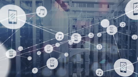 Digital Network with Connections in Server Room