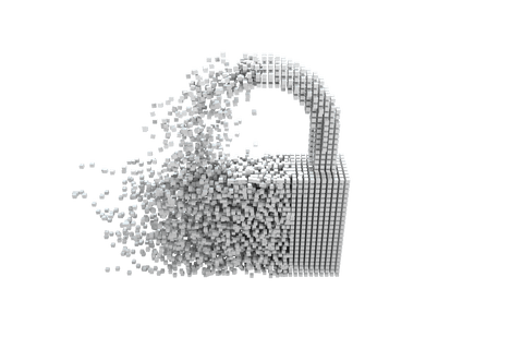transparent digital lock breaking into pixels - Download Free Stock Videos Pikwizard.com