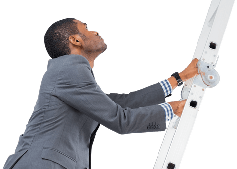 transparent businessman climbing ladder determined success - Download Free Stock Videos Pikwizard.com