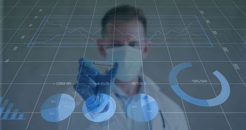 Researcher Analyzing Holographic Data in Laboratory