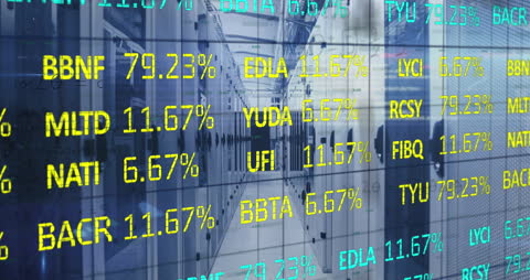 Digital Stock Market Display with Financial Data