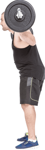 Transparent weightlifter lifting heavy barbell intensity