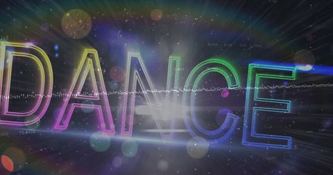 Colorful Neon Dance Typography with Dynamic Motion and Energy