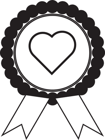 Transparent Award Ribbon with Heart Symbol Inside - Download Free Stock Videos Pikwizard.com