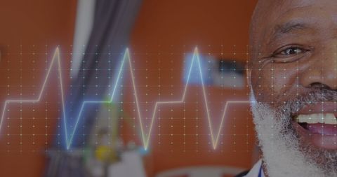 Emerging digital health interface with african-american doctor