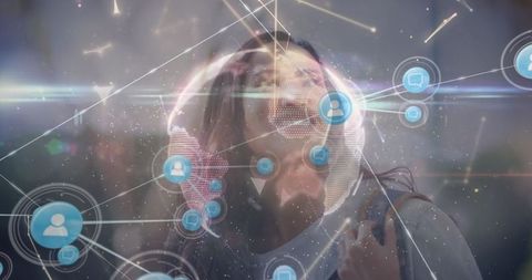 Urban futurism and digital connectivity concept