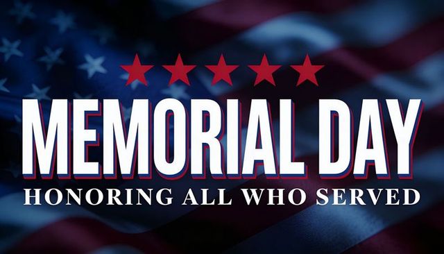 Memorial day tribute banner honoring fallen heroes with american flag background