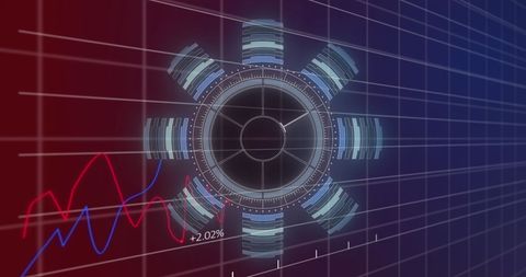 Digital Scope Scanning with Financial Data Visualization - Download Free Stock Images Pikwizard.com