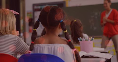 Classroom with Engaged Children and Enthusiastic Teacher