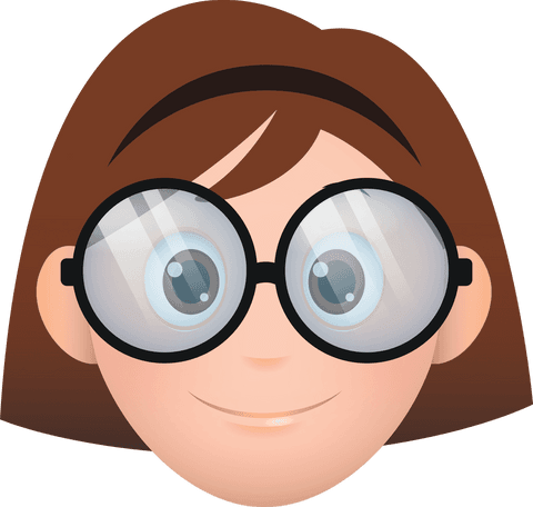 Happy Cartoon Girl with Glasses on Transparent Background - Download Free Stock Videos Pikwizard.com