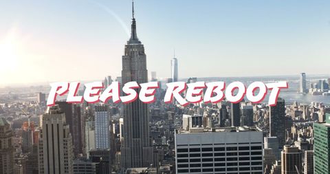 Retro Text Messenger Overlooking Bustling Big City Skyline