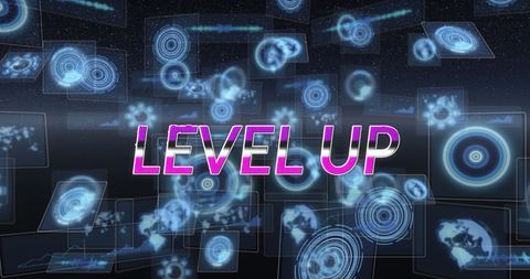 futuristic technology concept with level up graphic - Download Free Stock Images Pikwizard.com