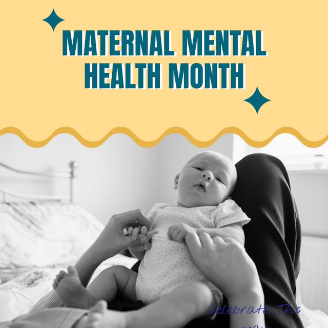 Maternal Mental Health Month Awareness with Relaxed Mother and Baby - Download Free Stock Templates Pikwizard.com