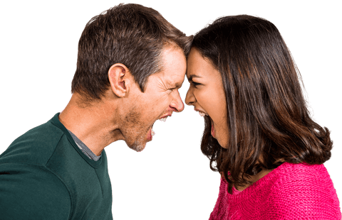 Couple Head to Head Yelling on Transparent Background - Download Free Stock Videos Pikwizard.com