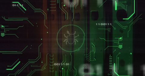 Digital Bug Concept over Circuit Board Background - Download Free Stock Images Pikwizard.com