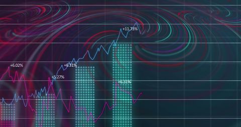 Abstract Financial Data Display with Upward Graph Curves - Download Free Stock Images Pikwizard.com