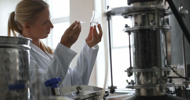 Female Scientist Analyzing Liquid in Laboratory - Download Free Stock Images Pikwizard.com