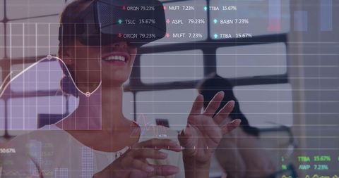 Woman Exploring Financial Data with Virtual Reality Technology - Download Free Stock Images Pikwizard.com
