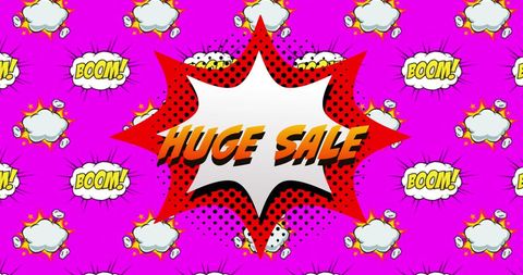 Comic Style Huge Sale Background with Speech Bubbles - Download Free Stock Images Pikwizard.com