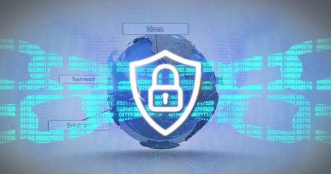 Global Blockchain Security Innovation Concept with Digital Padlock Shield - Download Free Stock Images Pikwizard.com