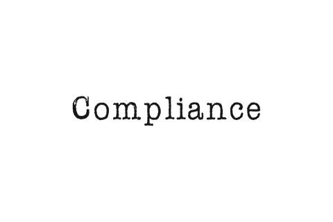 Compliance text on transparent background for digital use