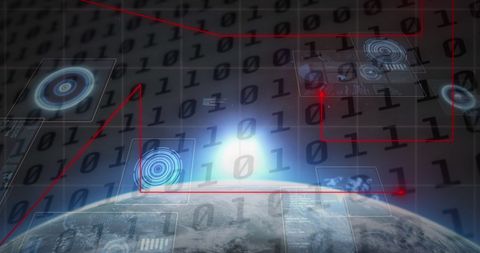 Binary Code Globe Hologram with Data Visualizations - Download Free Stock Images Pikwizard.com