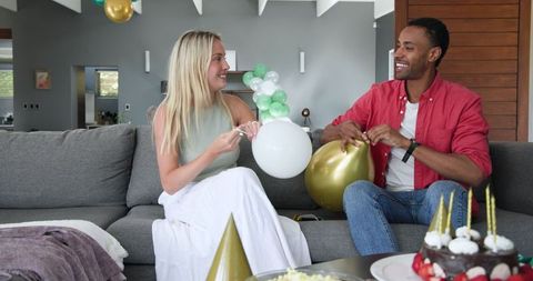 Couple Prepares for Festive House Party Celebration