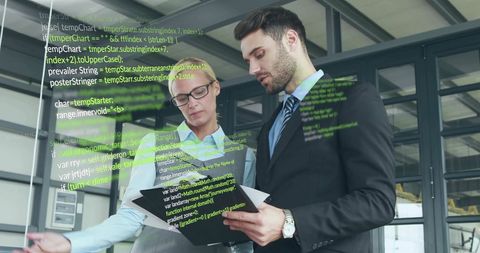 Data Processing Collaboration in Modern Office Setting - Download Free Stock Images Pikwizard.com