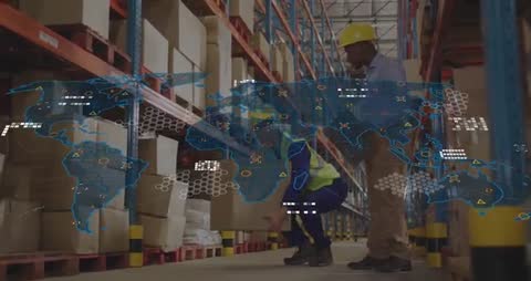 Warehouse Workers Supervising Global Supply Chain Operations