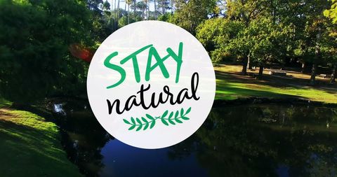 Eco-Friendly Message with Scenic Park Background