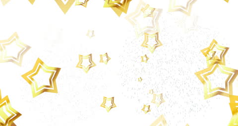 Golden Star Animation Over White Background
