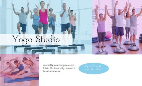 Dynamic Fitness Yoga Studio Promotional Flyer - Download Free Stock Templates Pikwizard.com