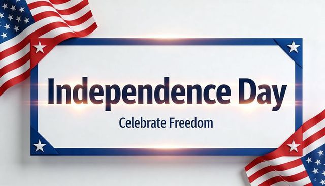 Independence day celebrating freedom fourth of july patriotic banner with american flag frame
