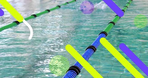 Vibrant pool lane dividers in aquatic athmosphere