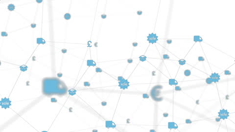Digital Network with Abstract Connecting Icons