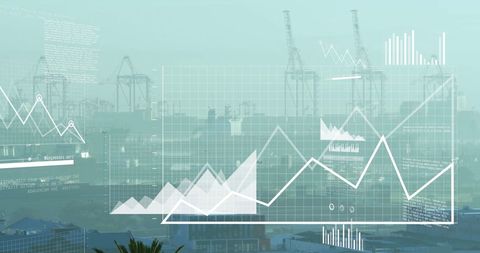 Financial Data Processing in Urban Environment with Infographics - Download Free Stock Images Pikwizard.com