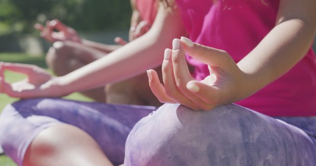 Yoga Meditation Outdoors in Casual Clothing - Download Free Stock Images Pikwizard.com