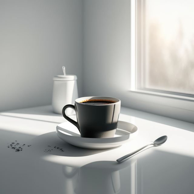 Morning Coffee Cup By Sunlit Window - Download Free Stock Images Pikwizard.com