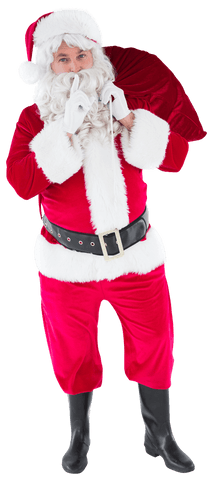 Transparent Santa Claus Holding Sack Signaling Secret Gesture - Download Free Stock Videos Pikwizard.com