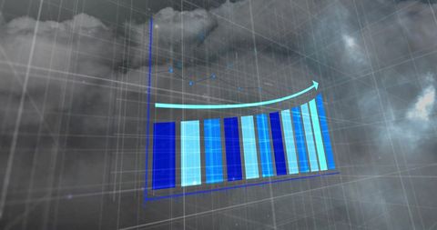 Rising Business Statistics with Stormy Sky Background - Download Free Stock Images Pikwizard.com