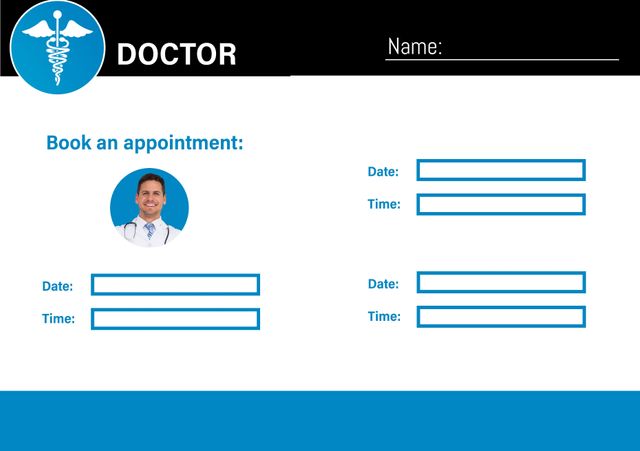 Doctor Appointment Schedule Template with Date and Time Fields - Download Free Stock Templates Pikwizard.com