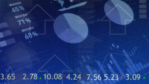 Abstract Financial Data with Graphs and Charts