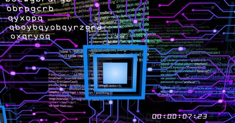 Futuristic Digital Data Interface with Neon Circuitry Elements - Download Free Stock Images Pikwizard.com