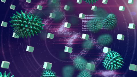 Futuristic Visualization of Viruses and DNA in Digital Space