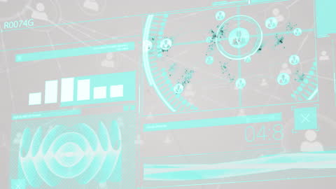 Digital Network Connections and Data Interface Animation