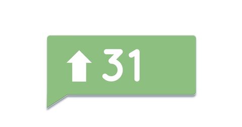 Green Upvote Icon with Increasing Numbers - Download Free Stock Images Pikwizard.com