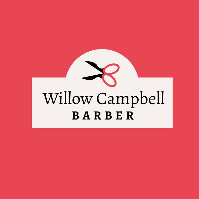 Perfect for barber shops and hairdressing businesses, this bold logo features scissors to symbolize professional skill and expertise. The strong design elements create a striking brand identity. Ideal for marketing materials, shop signs, and business cards.