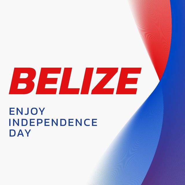 Belize independence day text banner against white background. Belize independence day celebration and awareness concept