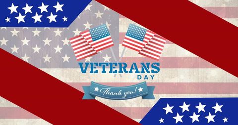 Veterans day tribute with american flags and patriotic elements