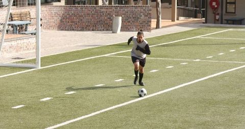 Soccer Practice Intensity Young Athlete Focusing Ball